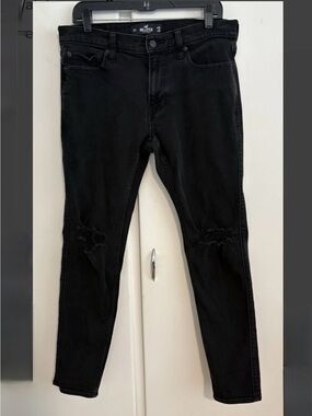 Men’s Charcoal Wash Size 33X32 Jeans Skinny Fit Hollister Advanced Stretch